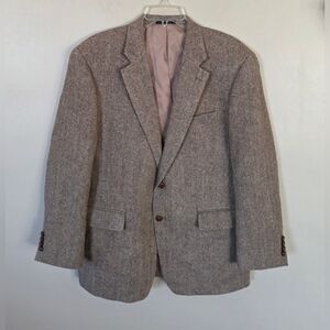 Lauren Ralph Lauren 100% Wool Men's Herringbone Brown Blazer